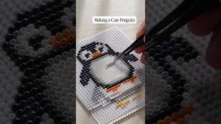 Making a Cute Penguin with Perler Beads 🐧 #pixelart #diy #cutecrafts #asmrcraft #pixelart #penguin