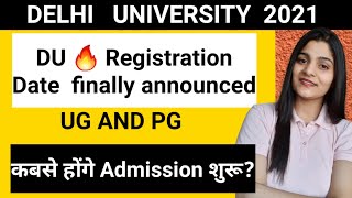 DU released registration date 2021||UG and PG|| Check out the Admission process ||