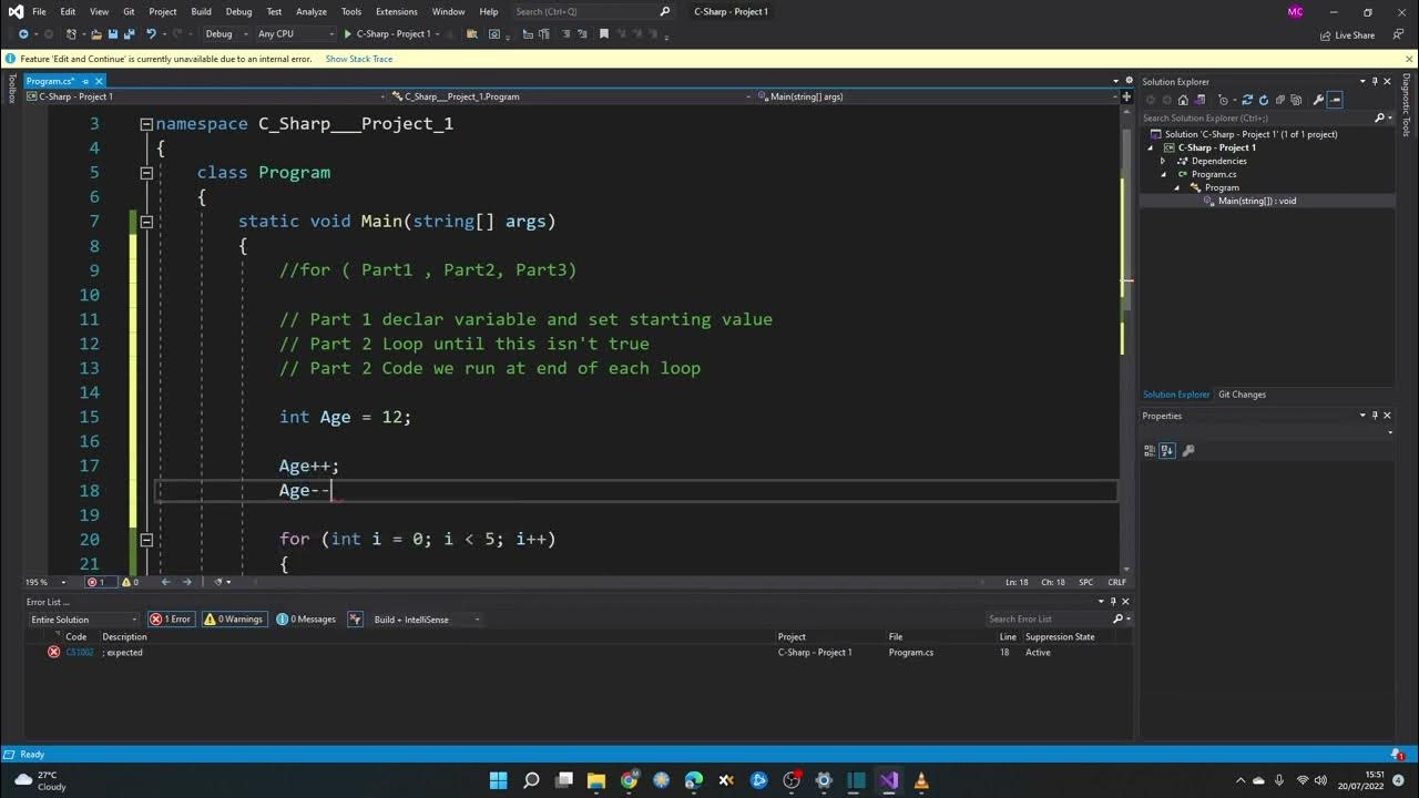 C# - 7 - For Loops - YouTube