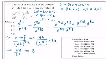 If alpha & beta be roots of x^2-64x+256 = 0 then value of || JEE 2020