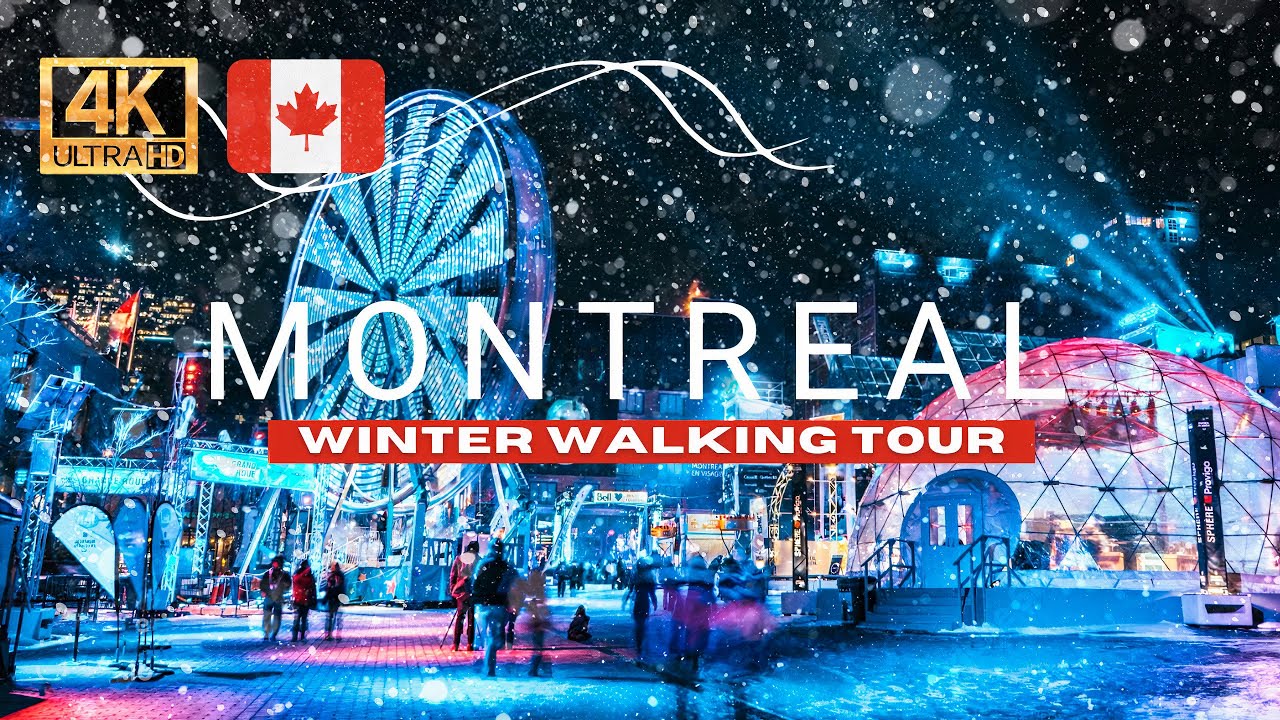 🇨🇦 Montreal After the Snow Storm - Relaxing Winter Walk Downtown Montreal at Night (4K HDR 60/fps)