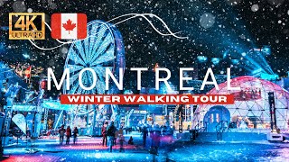 🇨🇦 Montreal After the Snow Storm - Relaxing Winter Walk Downtown Montreal at Night (4K HDR 60\/fps)