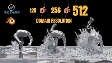 Flip Fluids Domain Resolution Comparison with Mixamo Animated Character - Blender Animation