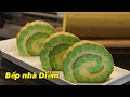 Bánh cuộn lá dứa nhân kem dừa - Pandan Swiss Roll - Cách làm đơn giản thơm ngon | Bếp Nhà Diễm |