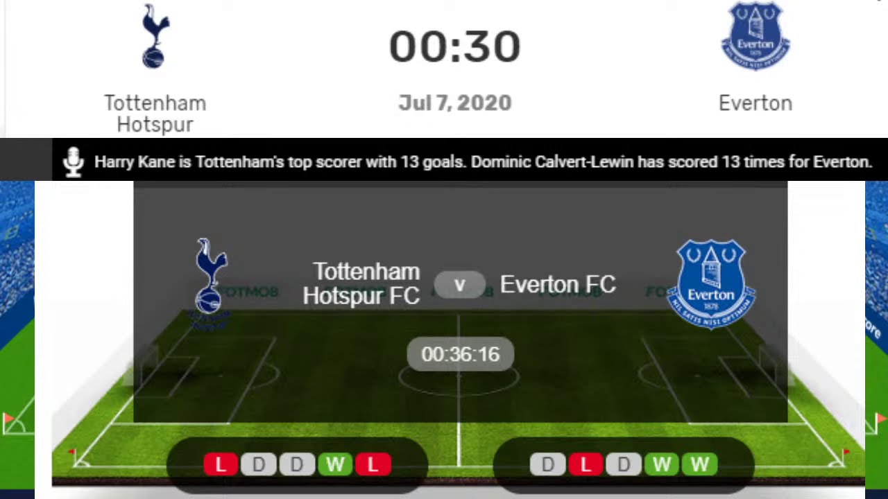 Tottenham Hotspur vs Everton Live Scores & Commentary - YouTube