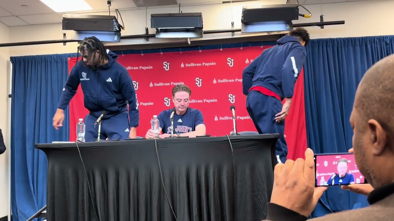 Postgame press conference with Coach Pitino, Dillon Mitchell, and Bryce Hopkins