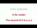 SONG U- Sing & learn | the phonetic sound, words start with the letter and the letter name | MELS |