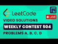 Leetcode Weekly Contest 504 | Video Solutions - A to D | by Vibhaas | TLE Eliminators