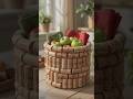 Wine Cork 🍾 to Basket 🧺 | DIY videos | Recycling | DIY Ideas | #diy #diycrafts #diyprojects