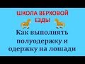 Как выполнять полуодержку и одержку на лошади