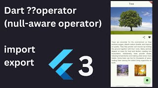 Flutter - Understanding null-aware operator & Organizing Widgets in Files & Folders