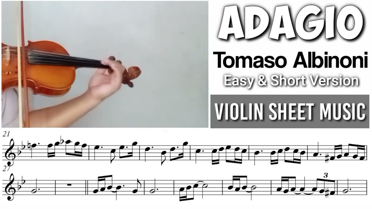 Free Sheet || Adagio - Albinoni || Violin Cover Sheet Music