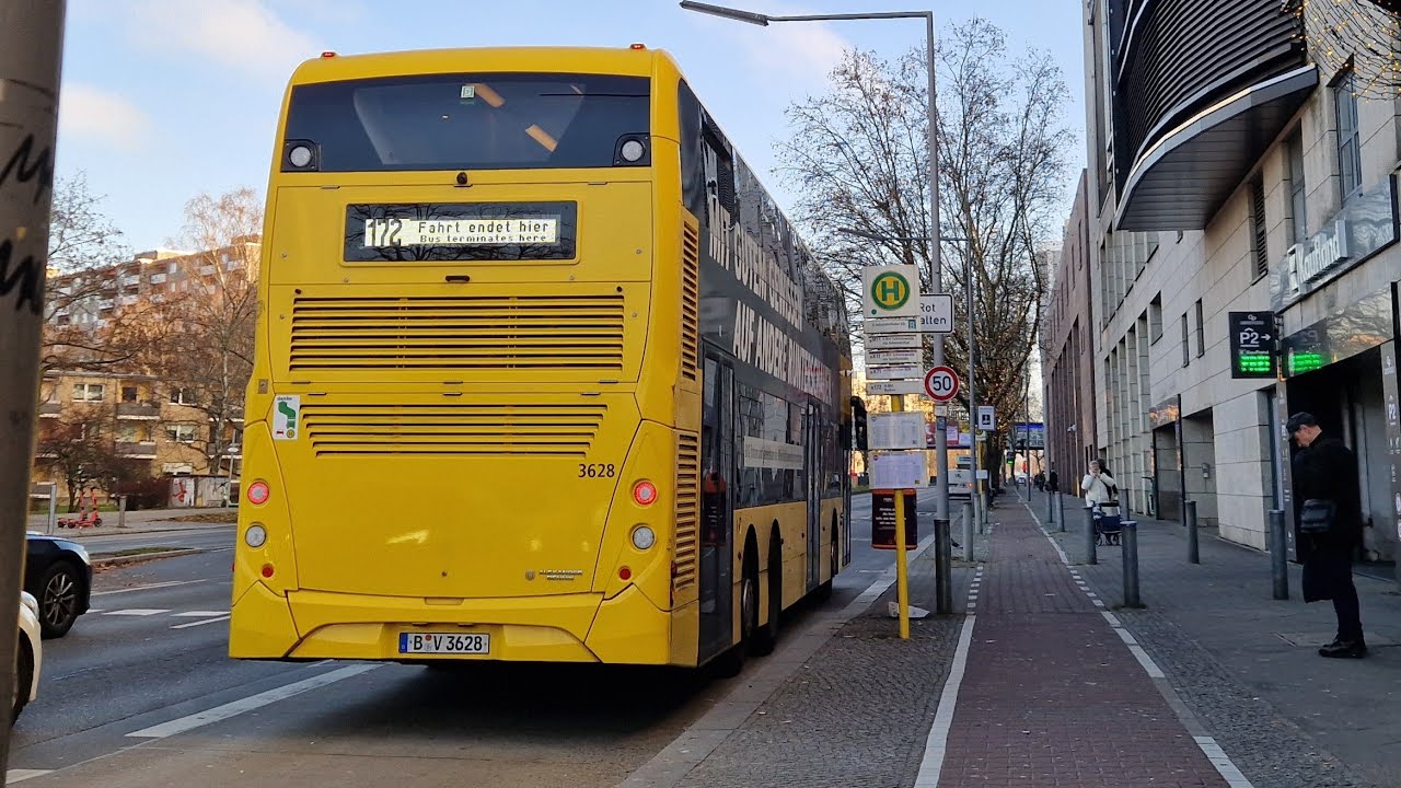 Bus Berlin | Mitfahrt im kompletten 172E von Gensweg bis U Johannisthaler Chausse im ADL DL 21 3628