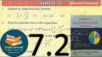 Exercise 7.2 Class 11 Maths Binomial Theorem | Ex 7.2 First Year Maths Binomial Theorem KPK Book
