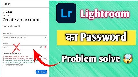 lightroom password problem | Fix Adobe || That