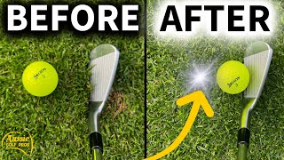 How To Hit The GOLF BALL FIRST (Easy Drill)