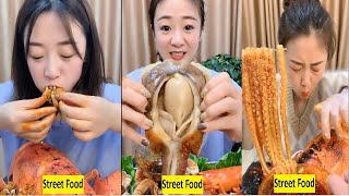 Chinese people eating - Street food - &quot;Live octopus, crab claws, shrimp and super spicy seafood&quot; #11