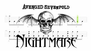 Avenged Sevenfold - Nightmare (🔴 Drum Notation | Tutorial) @chamisdrums Bass Tabs @ChamisBass