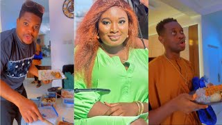 SEE DELICIOUS FOOD BIMPE OYEBADE COOKED FOR HER HUSBAND LATEEF ADEDIMEJI AND MR. MACARONI ON THE SET
