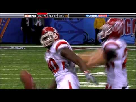 Utah's Sean Smith Sack & Forced Fumble in the 2009...