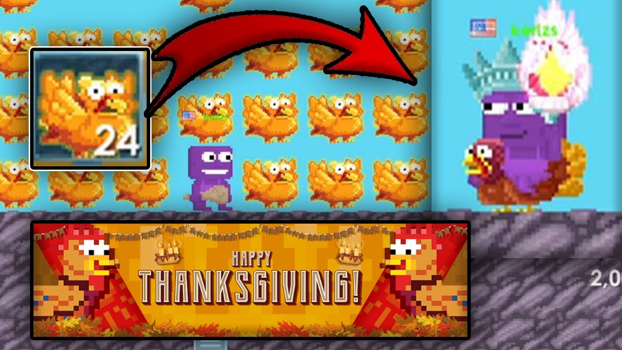 BREAKING 24 ORGANIC TURKEY (I GOT NEW ITEMS !?) GROWTOPIA THANKSGIVING