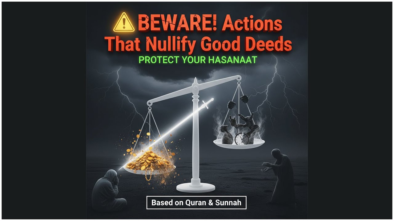 Actions That Nullify or Corrupt a Believer's Good Deeds in Islam - YouTube