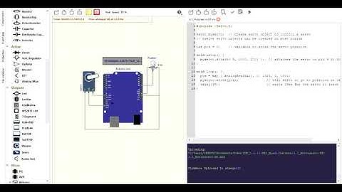 Simulasi ArduinoUno dengan menggunakan SimulIDE 6.3 Motorservo (js9)