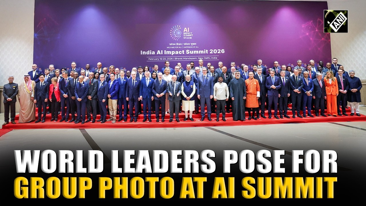 PM Modi with world leaders pose for family photo at AI-India Impact Summit 2026
