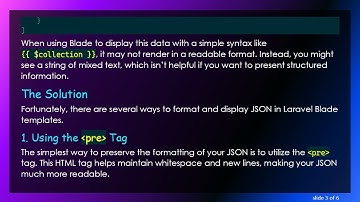 Display JSON in Laravel Blade