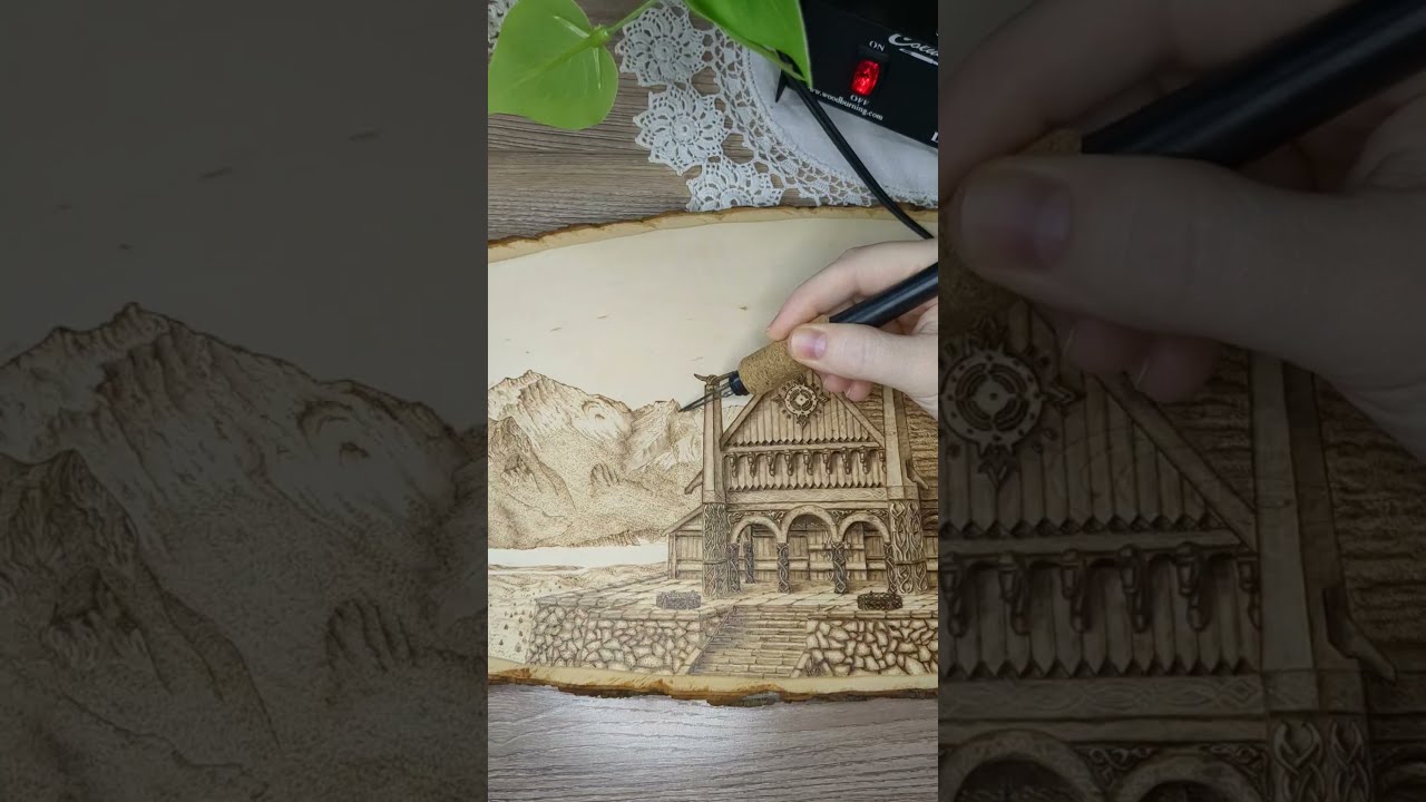 Woodburning The Great Hall Of Edoras From Lord Rings Pt 5 Lordoftherings