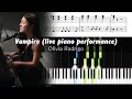 Olivia rodrigo  vampire live piano performance  accurate piano tutorial