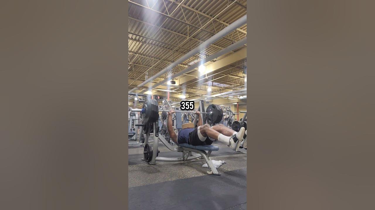 355(3×) Block Bench Press PR...feet up YouTube