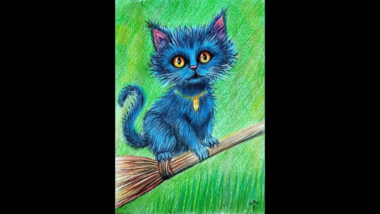 Kitty. Fantasy. Pencils. 