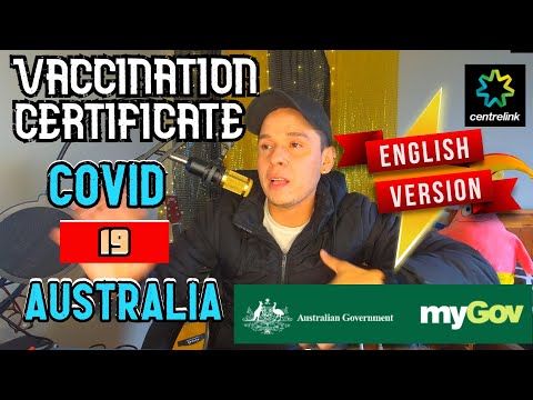 COVID 19 VACCINATION CERTIFICATE - AUSTRALIA - ENGLISH