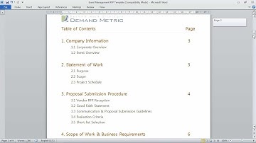 Event Management RFP Template