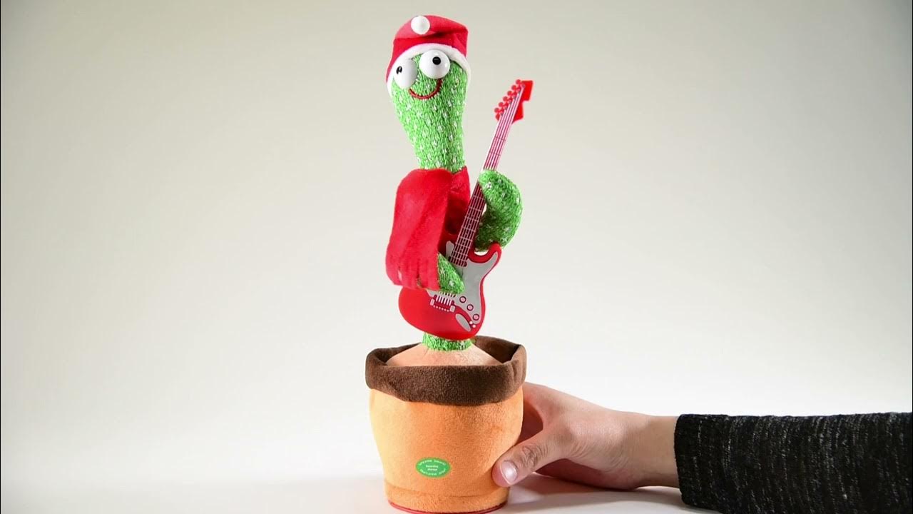 76911 - Tanzender Kaktus mit Sound und Laberfunktion,Weihnachtsmütze und  Gitarre 