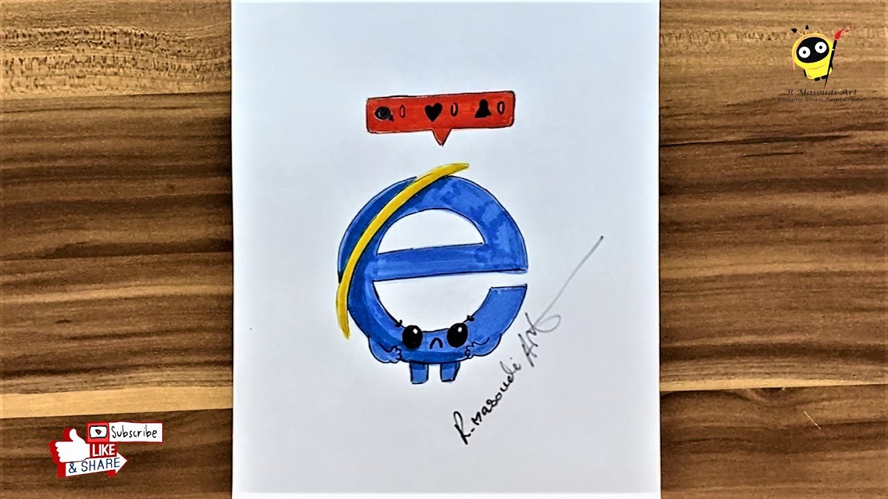 How to draw Internet Explorer Logo