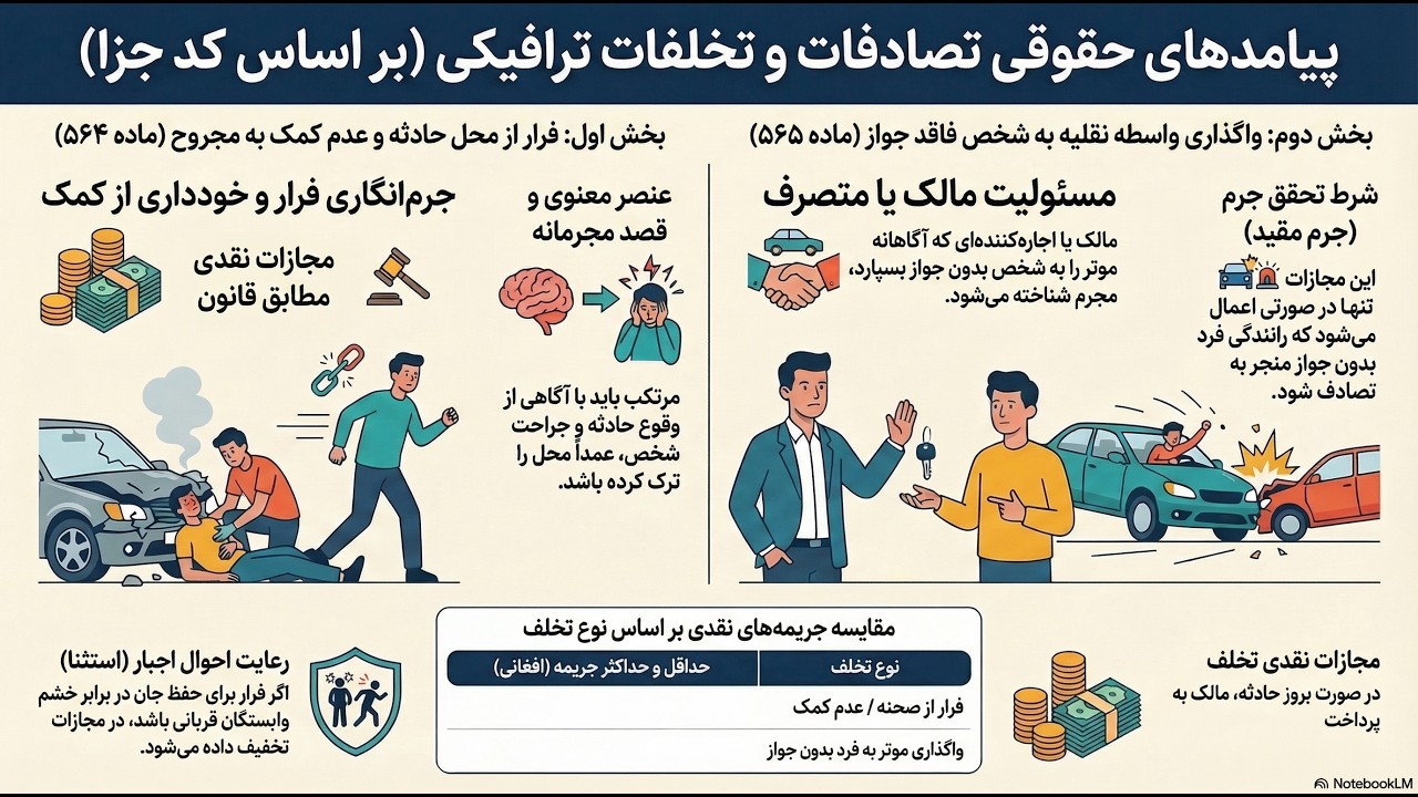 قانون در جاده  (مسئولیت راننده در محل حادثه آغاز می‌شود، نه با فرار پایان)