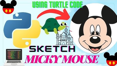 Mickey Mouse Using Python turtle | code Python Programming Hub