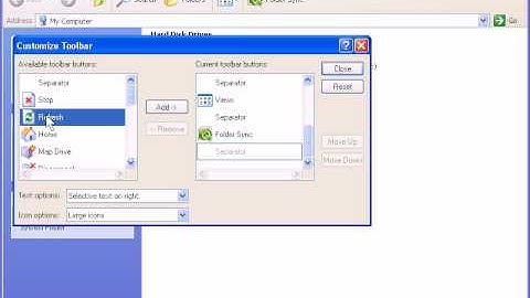 How To Customise Toolbar In Windows XP