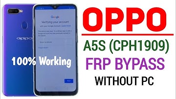 Oppo A5s (CPH 1909) FRP Bypass (Google Account) Without Pc 100% Working