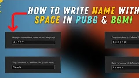 How to write Name with space in pubg and bgmi | In just 1 mint | Space da kr name kasa likha |