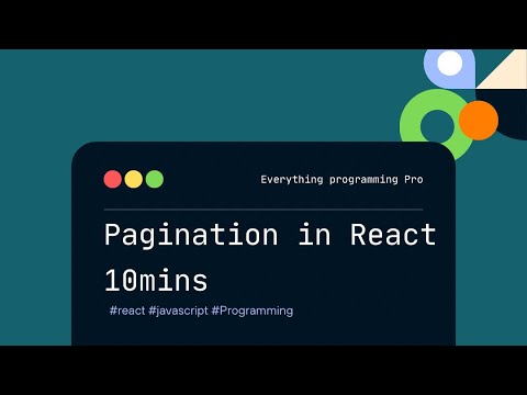 How to add Pagination in your react app in 10mins #reactfrontend # ...