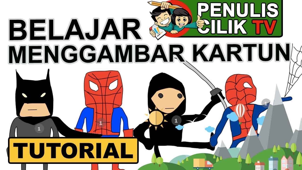 Cara Menggambar Kartun Spiderman