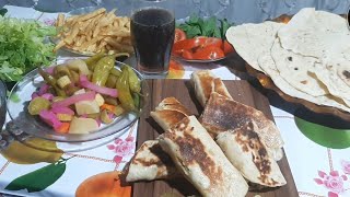 شاورما منزلية بأدوات بسيطة على طريقة المطبخ الريفي😋