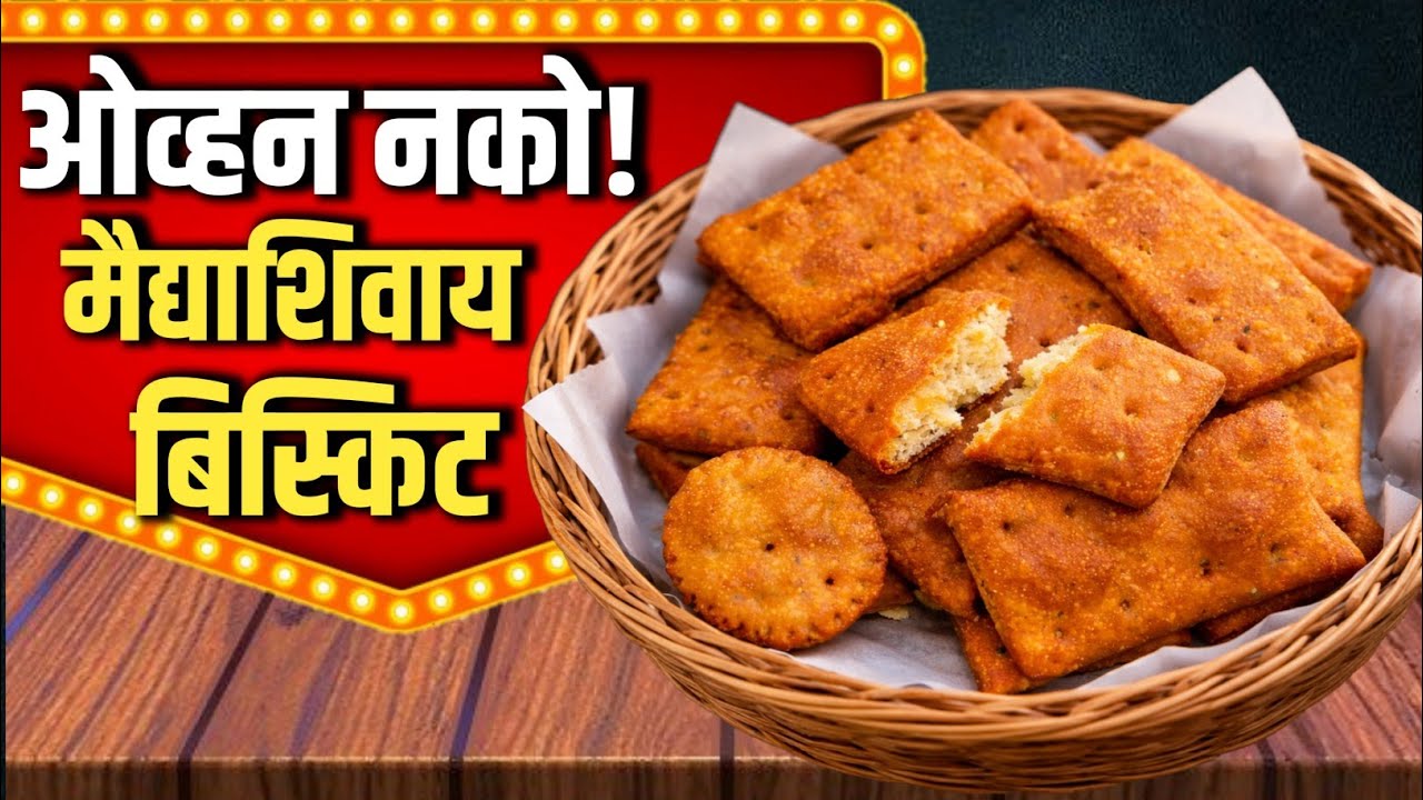 मैद्याशिवाय गव्हाचे खुसखुशीत बिस्कीट | No oven biscuit recipe | Wheat Biscuit Recipe |