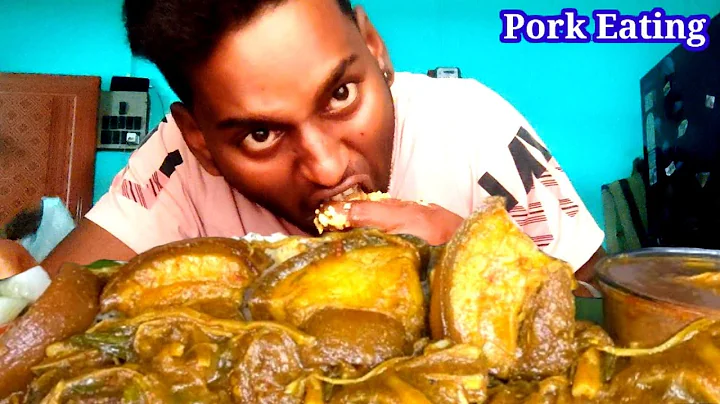PORK MUKBANK 😋 FATTY PORK MEAT  BELLY WITH BASMATI RICE  HUGE PORK EATING SHOW EATING CHALLENGE