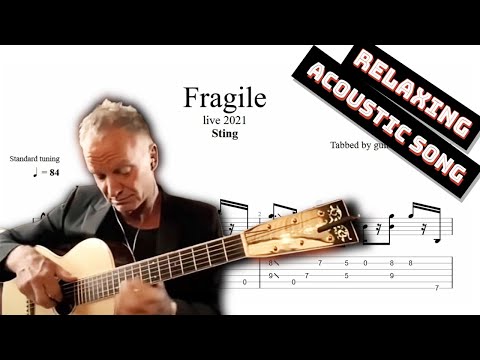 Sting - Fragile TAB (live 2021) - acoustic guitar tabs (PDF + Guitar Pro)