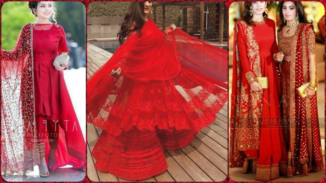 Latest Party Wear Blood Red Colour Dresses Ideas/Valentine's Day Dresses  Ideas Collection 2020 - YouTube