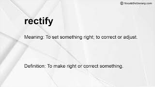rectify Meaning